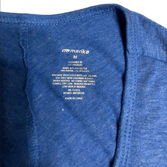 Blue draping back yoga top - Picture 5 of 11